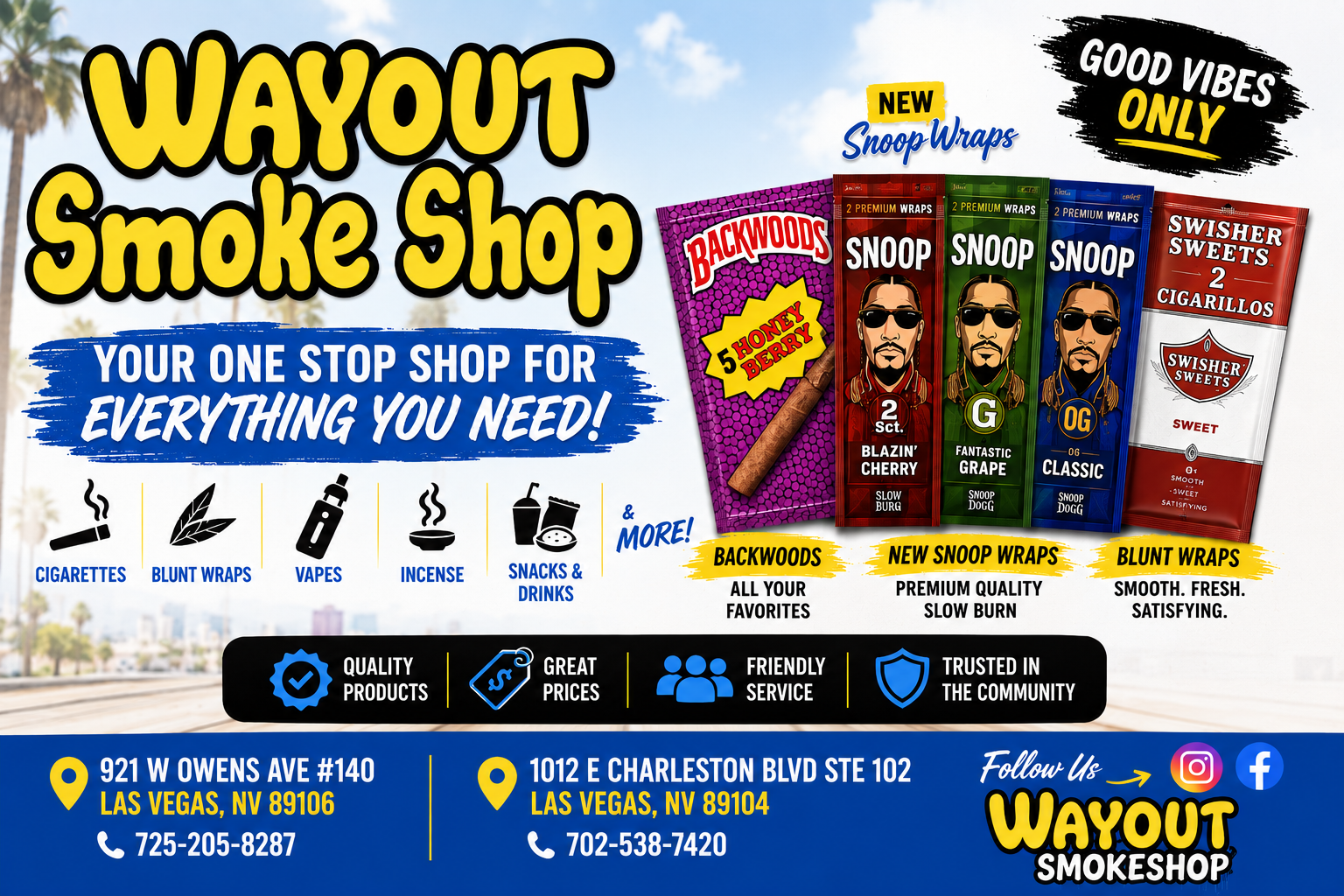 WayOut Smoke Shop products and featured brands